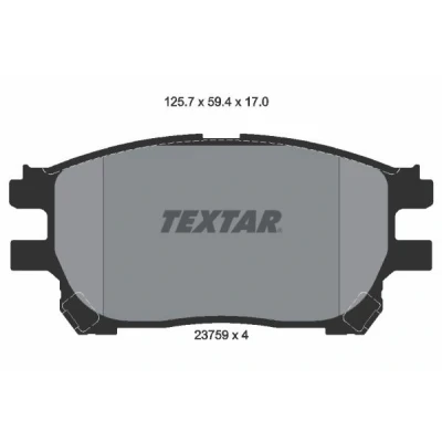 Imagen de TEXTAR 2375901 Juego de pastillas freno no preparado para indicador desgaste TOYOTA: Previa / Estima II