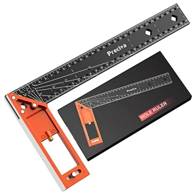 Imagen de Escuadra Multiusos, Preciva Multifuncional Regla Combinada 300mm Para Medir, Dibujar Carpintero,Transportador, Ángulo Combinado