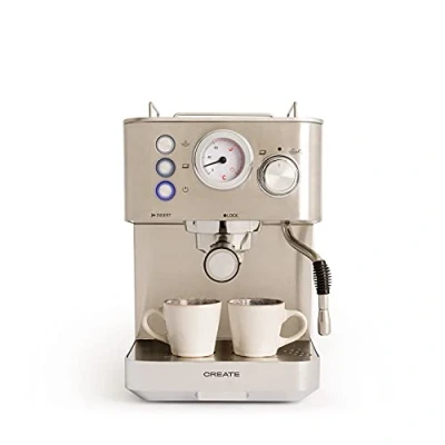 Imagen de CREATE / THERA CLASSIC/Cafetera Express Semiatuomática 20 bares, para café molido y monodosis E.S.E 55 mm, depósito de 1,25 litros, 1100W
