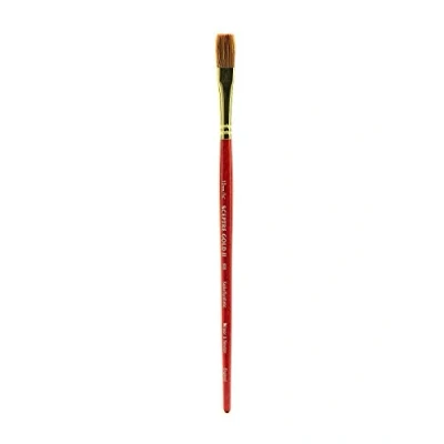 Imagen de Winsor &amp; Newton Sceptre Gold II Pincel Plano con Mango Corto, Rojo, 3/8&quot; 10 mm