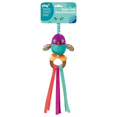 Imagen de Ravensburger 4853 Play+ Figura de pájaro Canto Madera, Peluche con Barriga gordita, Ayuda para dentición, Juguete bebés a Partir 0 Meses, Color Rosa, única (2004853)
