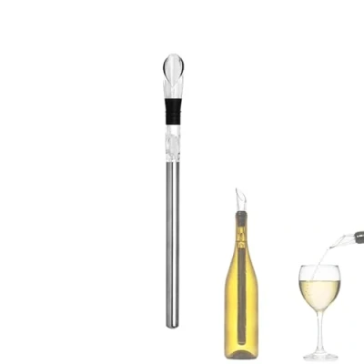 Imagen de Enfriador de Botellas vino Accesorios Blanc 3 en 1 Juego Refrigeración seguro y comestible Para usar con cualquier tamaño botella