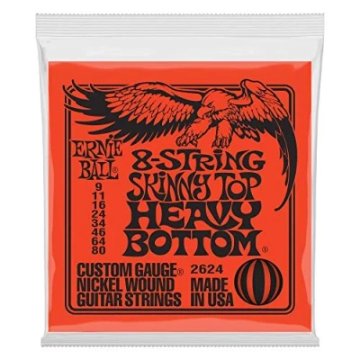 Imagen de Ernie Ball Skinny Top Heavy Bottom Slinky Cuerdas para guitarra eléctrica de 8 cuerdas, calibre 9 80