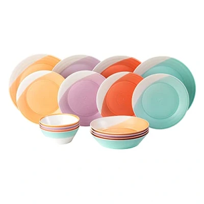 Imagen de Royal Doulton Juego mixto Colección Bright 1815 de 16 Platos y cuencos porcelana para cena, pasta, cereales sopa, varios tamaños