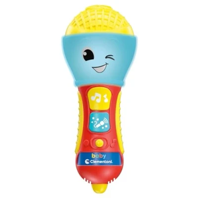 Imagen de Clementoni Baby Micrófono parlante Italiano, Juego de Primera Infancia, Educativo electrónico, Interactivo, Centro Actividades, Luces y Sonidos, Juguete 10 36 Meses, Multicolor (17931)