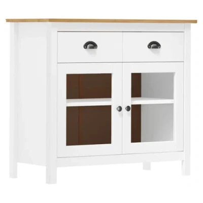 Imagen de vidaXL Aparador Armario Lateral Auxiliar Almacenaje Almacenamiento Organizador Hogar Mueble Servicio Blanco 90x40x80 cm Madera Maciza de Pino
