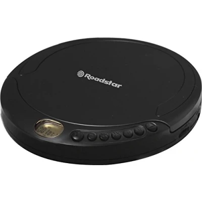Imagen de Roadstar PCD 498NMP/BK Discman, Reproductor de CD MP3 / WMA, CDA,CD R, RW, Portátil con Auriculares Incluidos, Inalámbrico, Función Antichoque, Pantalla LCD, Pilas, Cable USB, Negro