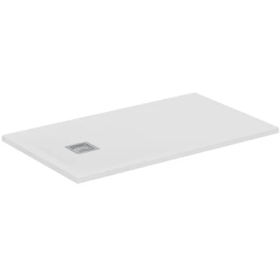 Imagen de Ideal Standard Ultra Flat S+, Plato de ducha rectangular ultrafino resina efecto piedra, 120 x 70 cm, Solid, desagüe lado corto, blanco
