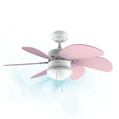 Imagen de Cecotec Ventilador de techo EnergySilence 3600 Vision Purple. 50 W, Diámetro 92 cm, Lámpara, 3 Velocidades, 6 Aspas reversibles, Función Verano/Invierno, Interruptor Cadena, Blanco/Lila