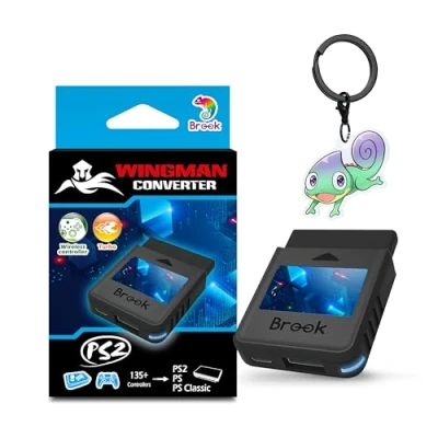 Imagen de Brook Wingman PS2 Converter con llavero Convertidor para consolas retro compatible XB Series XS, One, 360, Elite 1&amp;2 y PS5/PS4/PS3, mando Switch Pro en PS2/PS1/PS Classic [V