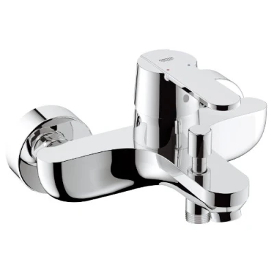 Imagen de GROHE QuickFix Get, Grifo de ducha o bañera monomando (montaje en pared y salida inferior, inversor automático, menor consumo agua, instalación con QuickSpanner incluída), cromo, 32887000