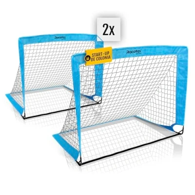 Imagen de Racetex Set x 2 Porteria Futbol niños Porterias de para Incluye práctica Bolsa Transportar [Versión con Postes Reforzados Fibra Vidrio] Porterías