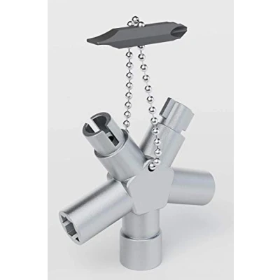 Imagen de ABSINA Llave universal de 6 perfiles triangular y cuadrada disttibuciónn para armarios sistemas cierre contadores