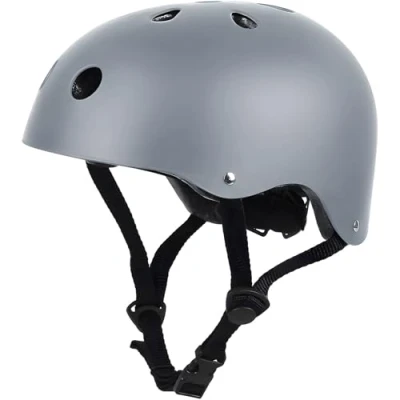 Imagen de LeapBeast Casco Skate Bicicleta con Certificado CE Unisex Adultos Hombres y Mujeres Multi Deporte para Ciclismo, Skate, Patinaje (Gris, Small)