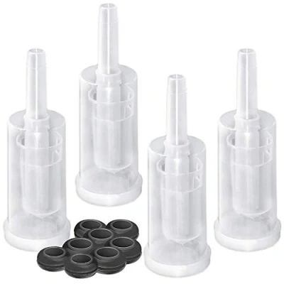 Imagen de GLOBALDREAM Esclusas de Aire, 4 Piezas Airlock Plástico y 20 Arandelas Silicona, Válvula Antirretorno Escape Sentido único para Preservar, Elaborar Cerveza, Hacer Vino