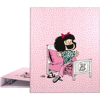 Imagen de Grafoplás Carpeta de Anillas A4 Mafalda Morning 4 Mixtas 25mm Suave al Tacto Certificado FSC Tapas Duras Perfecto Material Escolar
