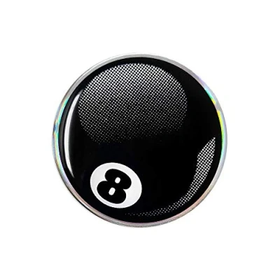 Imagen de 4R Quattroerre.it 14036 Etiqueta Adhesiva 3D Bola de Billar 8 HQ, 48 mm