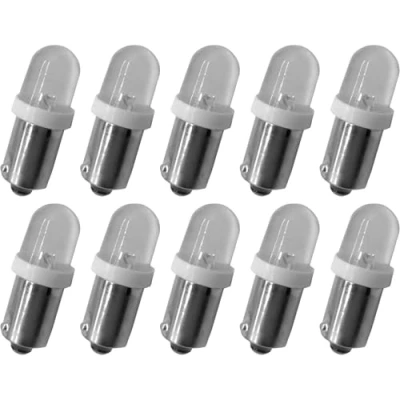 Imagen de cyclingcolors 10x Bombilla 12V 4W BA9S LED lampara luz luces posicion interior matricula bombillas coche, blanco