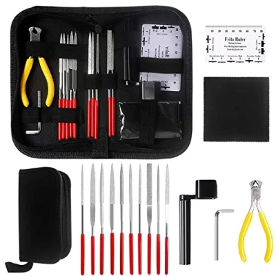 Imagen de Cuidado de La Guitarra y Mantenimiento Accesorios Juego Herramientas Kit Con Aguja Cuerda Acción Regla Calibrador Para Instrumentos Bajo Ukelele 15 Pcs