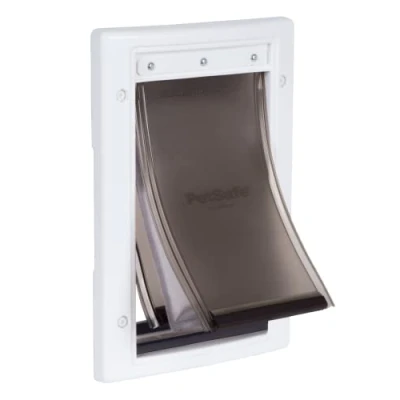 Imagen de PetSafe Puerta de plástico para Mascotas climas Extremos Altamente Aislado Protección Triple contra el frío y Calor, con Panel Cierre S, Pequeño