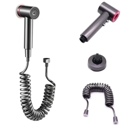 Imagen de Bidet Handbrause für Toilette, WC Dusch, verstellbare Duschsprüher, Duschkopf Set mit 3m Brauseschlauch und Snaphalterung Schnellhalterung Hand Sprayer Haustiere Badezimmer,