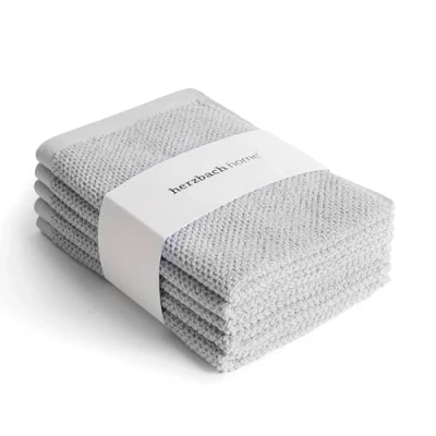 Imagen de herzbach home Colección Spa Juego de 5 toallas invitados 30 x 50 cm 100% algodón (gris perla)
