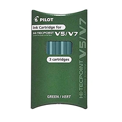 Imagen de Pilot V5/V7Cartuchos de Tinta Verde para Sistema Cartuchos hi techpoint bolígrafos (3unidades)