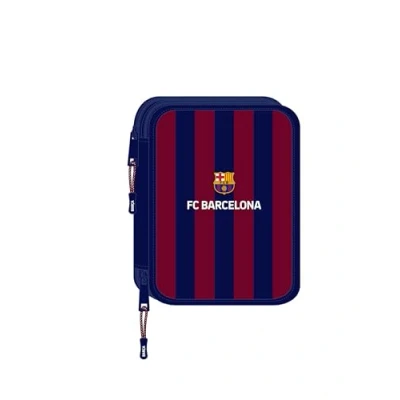 Imagen de Safta F.C. BARCELONA Estuche Escolar con 56 Útiles Incluidos, Infantil, Niño, Cómodo y Versátil, Fácil Limpieza, 19.5x24.8x4.5 cm, Color Azul marino/granate