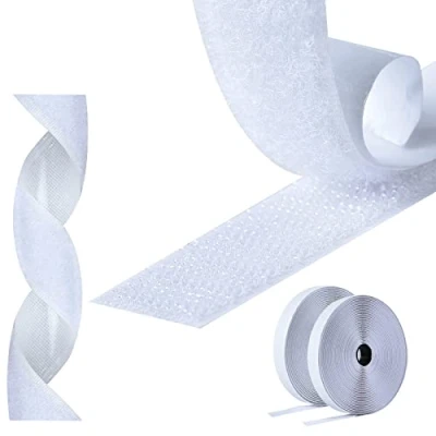 Imagen de AiQInu Belcro Adhesivo Doble Cara,8 Metros Hook y Loop Auto Adhesivo,20mm Ancho Reutilizable Nylon Cinta Cara Extra Fuerte para Oficina,Doméstica,Bricolaje