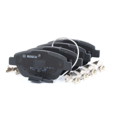 Imagen de BOSCH 0 986 494 113 Juego de pastillas freno Low Metallic con sensor desgaste incorporado tornillos accesorios FIAT: Punto Evo Hatchback