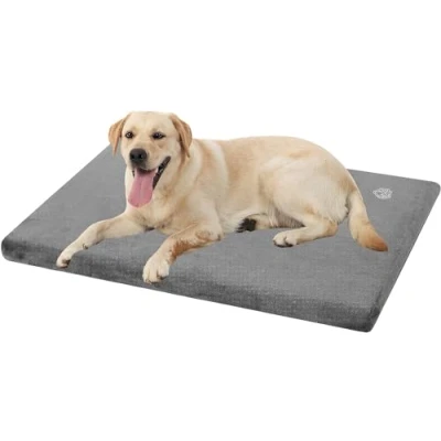 Imagen de EMPSIGN Cama para Perros Grande, Colchón Perro Lavable y Desenfundable, Cojín Impermeable de Doble Cara (frío Calor), Almohadilla Espuma Alta Densidad, Gris, XL, 104x71x7.6cm