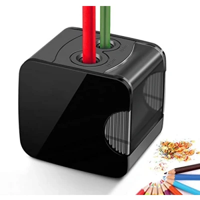 Imagen de ARPDJK Tamaño del rayo eléctrico, alimentado por USB o sacapuntas electrónico Automático resistente a Baterías para Lápiz No.2 y colorido
