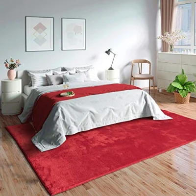 Imagen de Mia&#039;s Teppiche New Model Olivia Alfombra Lavable para salón o Dormitorio, 100% poliéster, Rojo, 160x220 cm