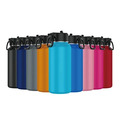 Imagen de Mi Ko Ka Botella de Agua Acero Inoxidable Térmica Reutilizable Deportiva Sin BPA Mantiene Frio y Calor Termo Hermética A Prueba Fugas (1 Litro, Turquesa)
