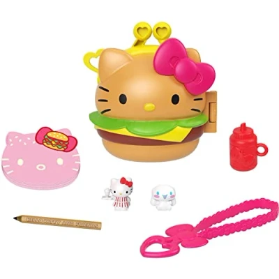 Imagen de Hello Kitty Cofre con forma de hamburguesa muñecos y accesorios juguete (Mattel GVB28)