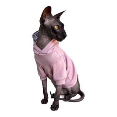 Imagen de Kotomoda Sphynx Cat&#039;S Sudadera con Capucha Desnuda Gato Desnudo Ropa para Gatos Sin Pelo (L)