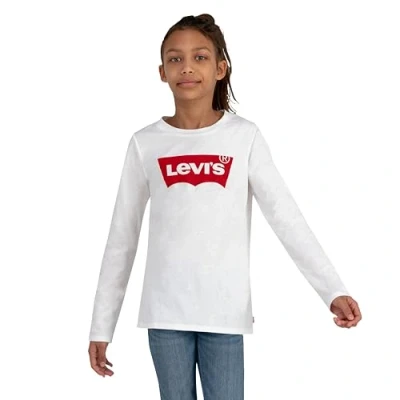 Imagen de Levi&#039;s Batwing TEE Camiseta de manga larga para niños, Talla: 128, White