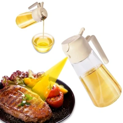 Imagen de XIKAYA 600ml Pulverizador aceite, spray aceite cocina, 2 en 1, de cocinero,Para cocinar、Hornear、Ensaladas、Barbacoas (Beige)