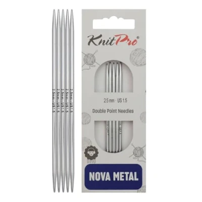 Imagen de KnitPro Agujas de doble punta Nova: alfileres tejer punta, 12,5 cm x 2,5 mm, paquete 5