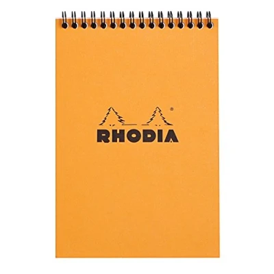 Imagen de Rhodia 16500C Note Pad (con doble espiral, DIN A5, a cuadros, 80 g, 14,8 x 21 cm, hojas), color naranja