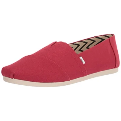 Imagen de TOMS Alpargata de algodón reciclado, Mocasines Planos Hombre, Rojo, 41 EU