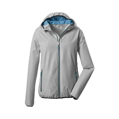 Imagen de Killtec Trin Wmn Jckt A Chaqueta impermeable con capucha para Mujer, funcional/chubasquero capucha, plegable, 36862 000, gris claro, 34