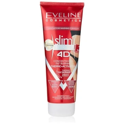 Imagen de Eveline Cosmetics Slim Extreme 4D Thermoactive Anti Cellulite Crema adelgazante quemagrasas para mujer 250ML Fórmula extrema dar forma al cuerpo efecto de calentamiento