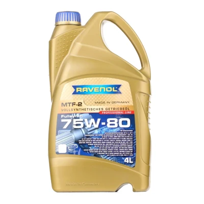 Imagen de RAVENOL MTF 2 1221103 004 01 999 Aceite de transmisión 75W 80 4L HONDA: CIVIC 6 Fastback, MERCEDES BENZ: Clase ML, MINI: Hatchback