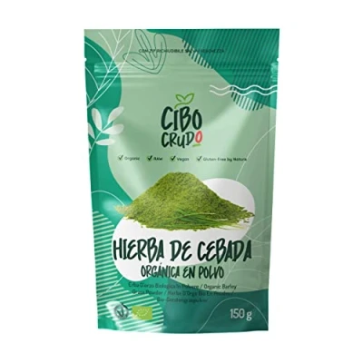 Imagen de Hierba de Cebada en Polvo Orgánico 150g. Rico Clorofila. Fuente Vitaminas Minerales Potasio Calcio y Hierro. Barley Grass Juice Powder o Green Magma.