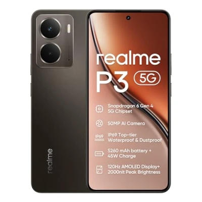 Imagen de realme P3 5G Smartphone,8+256GB, Batería de 5260 mAh,Carga 45W,Chipset Snapdragon 6 Gen 4, Cámara AI 50MP, Pantalla Pro Esports 2000 nits120Hz,IP69,Gris (Sin Adaptador)
