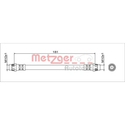 Imagen de METZGER 4111797 Latiguillos de Freno Eje trasero izquierda, trasero, derecha, interior 181 SMART: Forfour II Hatchback, Fortwo III Cabrio