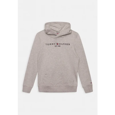 Imagen de Tommy Hilfiger Essential Hoodie Unisex Jersey con capucha para niños, Talla: 6 9m, Light grey heather