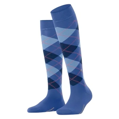 Imagen de Burlington Marylebone W KH lana largo estampado 1 par, Calcetines largos Mujer, Azul (River Blue 6551) nuevo ecológico, 36 41