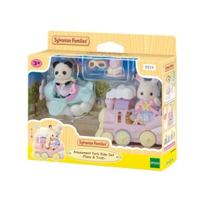 Imagen de Sylvanian Families 5819 Amusement Park Ride Set Plane &amp; Train Dollhouse Playsets